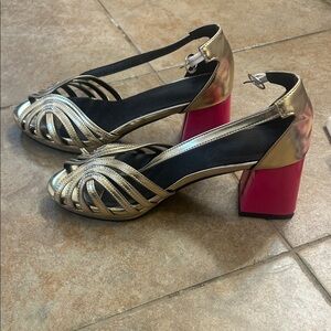 Gold and Pink Women's Heels